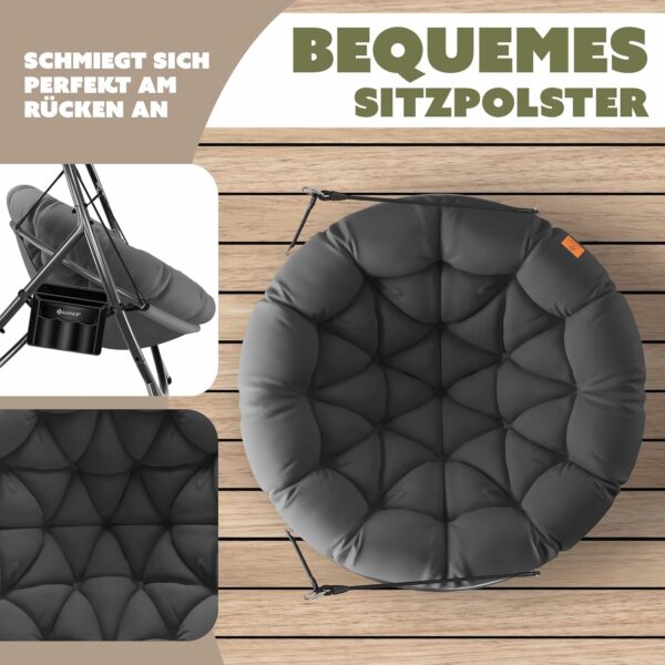 KESSER® Hängesessel Bali – Stahlgestell, Schaumstoffpolster, bis 150 kg, Indoor/Outdoor