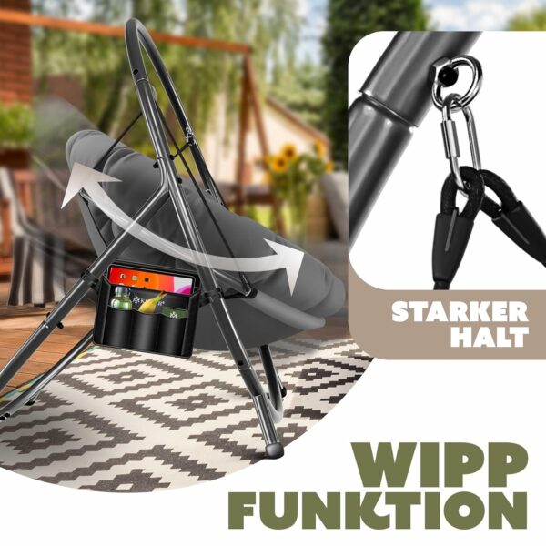 KESSER® Hängesessel Bali – Stahlgestell, Schaumstoffpolster, bis 150 kg, Indoor/Outdoor