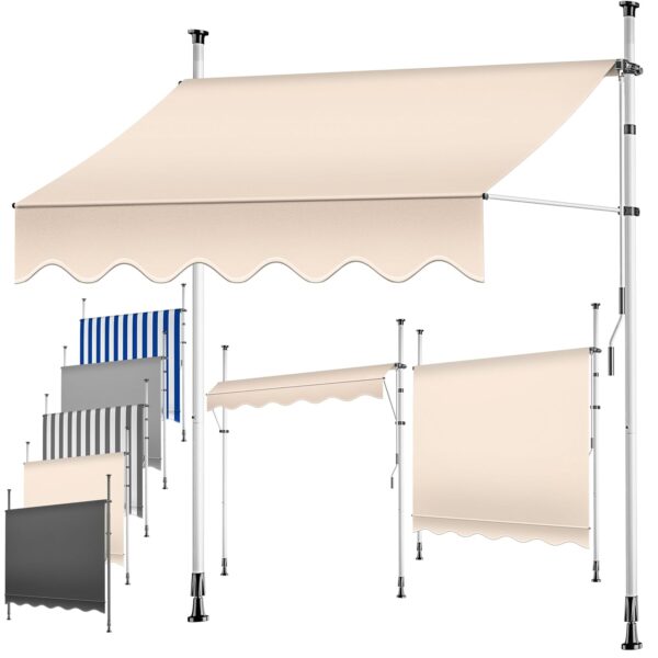 **KESSER® Klemmmarkise Handkurbel, höhenverstellbar, UV‑beständig, ohne Bohren**