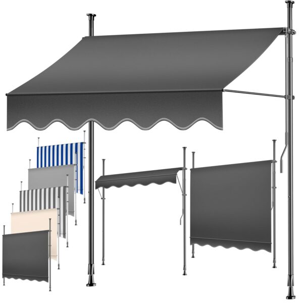 KESSER® Klemmmarkise Handkurbel – UV‑beständig, höhenverstellbar, ohne Bohren
