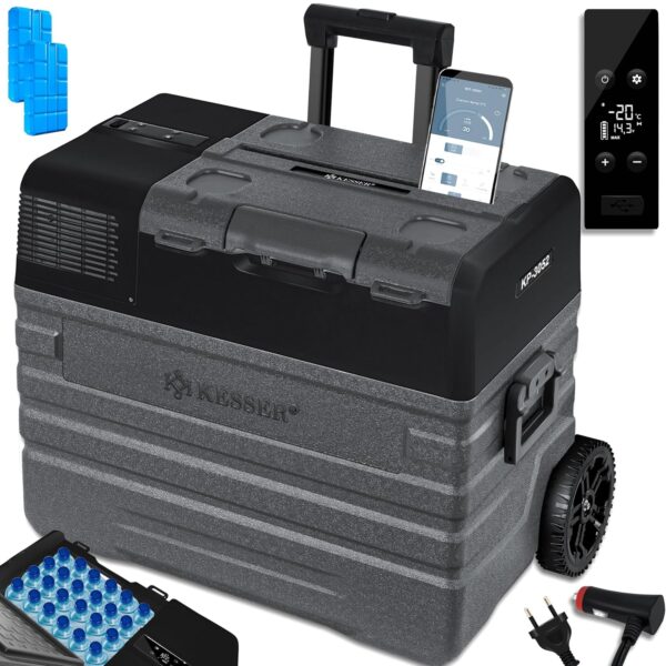 KESSER Kompressor Kühlbox 52 L – APP‑Steuerung, -20 °C, 12/24 V/230 V