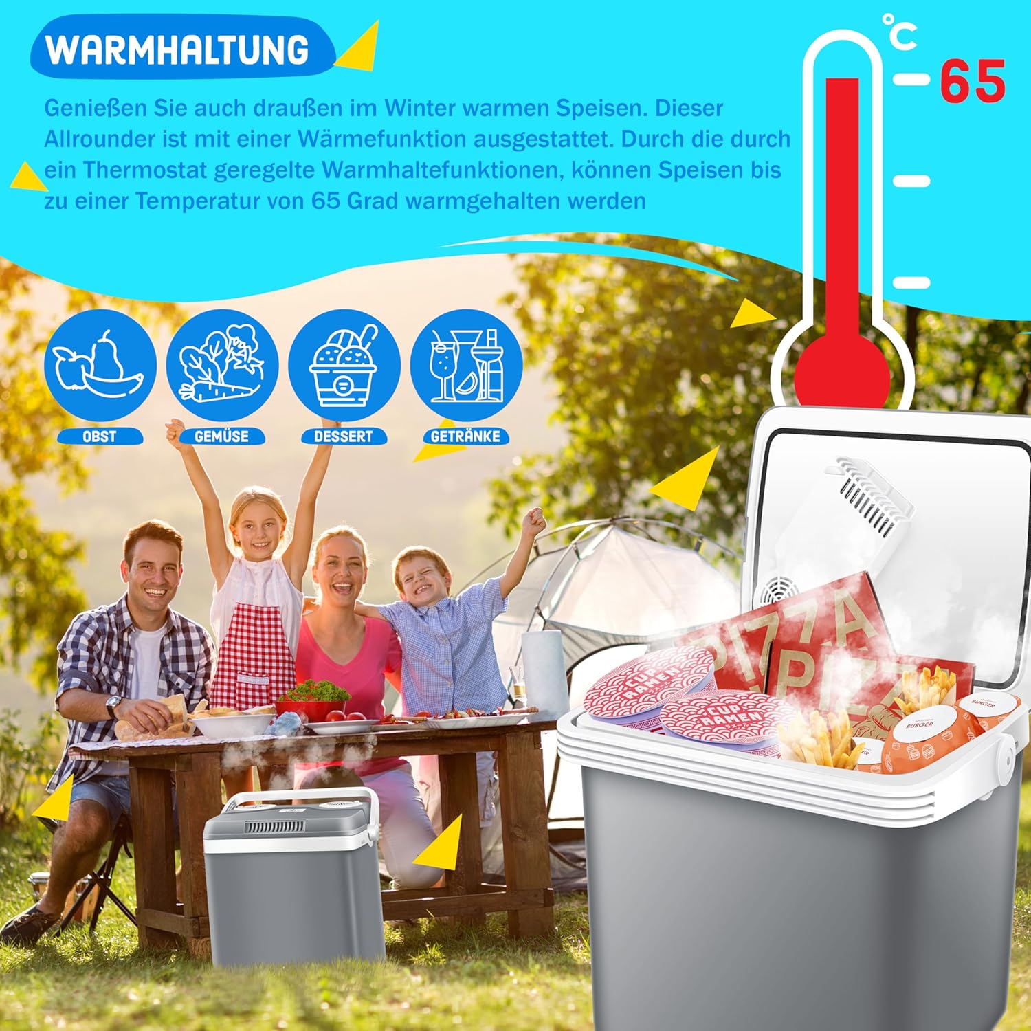 KESSER Kühlbox 32 L Thermo‑elektrisch kühl & wärmt 12 V/230 V ECO‑MAX