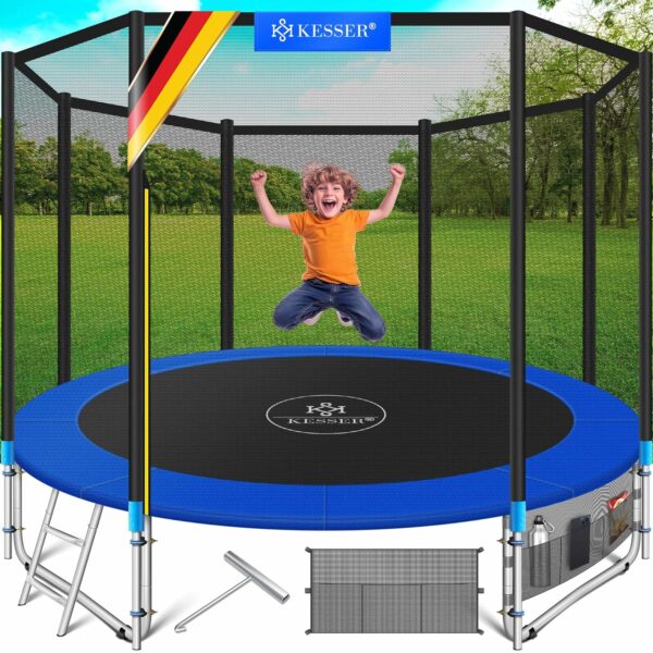 KESSER® Outdoor Trampolin – Sicherheitsnetz, Leiter, Randabdeckung, Komplettset