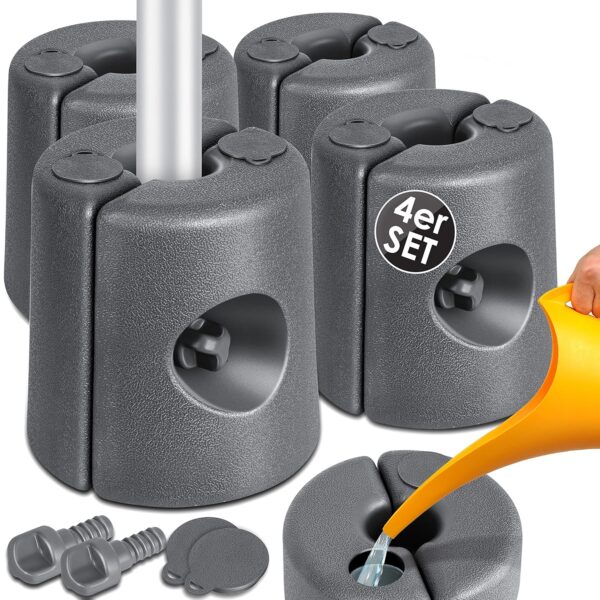 **KESSER® Pavillonstandfüße 4er Set – befüllbare HDPE‑Gewichte 22 cm, stabile Festzelt‑Sicherung**