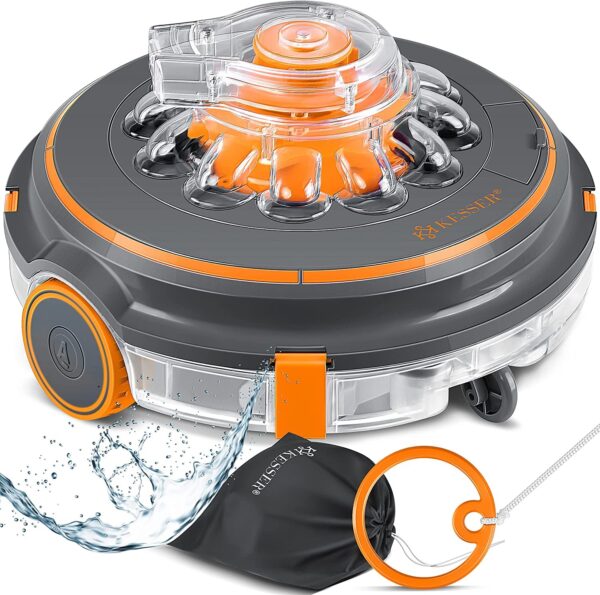 KESSER Poolroboter Aqua‑9000 – 80 m², Li‑Ion Akku 75 min, kabelloser Boden‑ und Wandreinigung