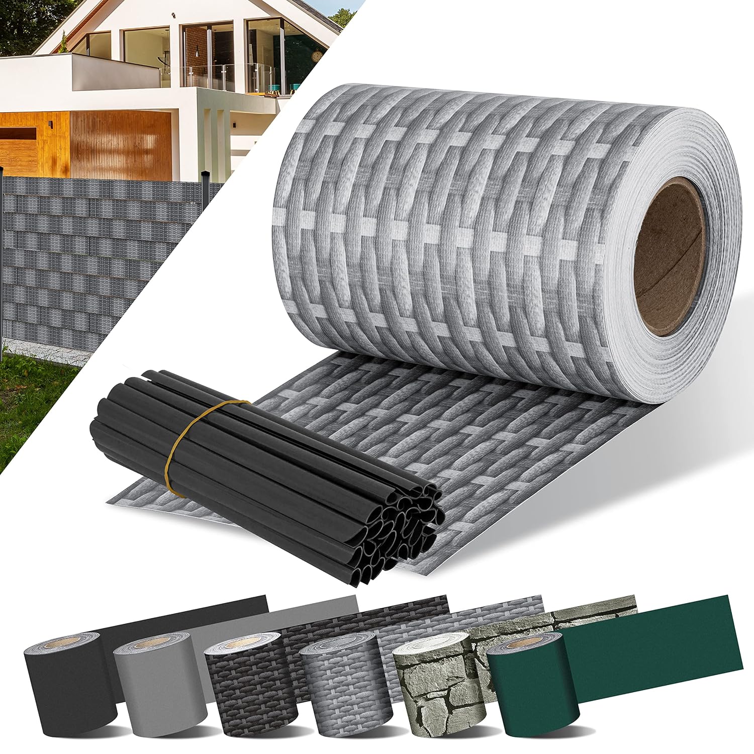 KESSER® PVC Sichtschutzrolle 35 m × 19 cm, blickdicht, wetter- & windfest