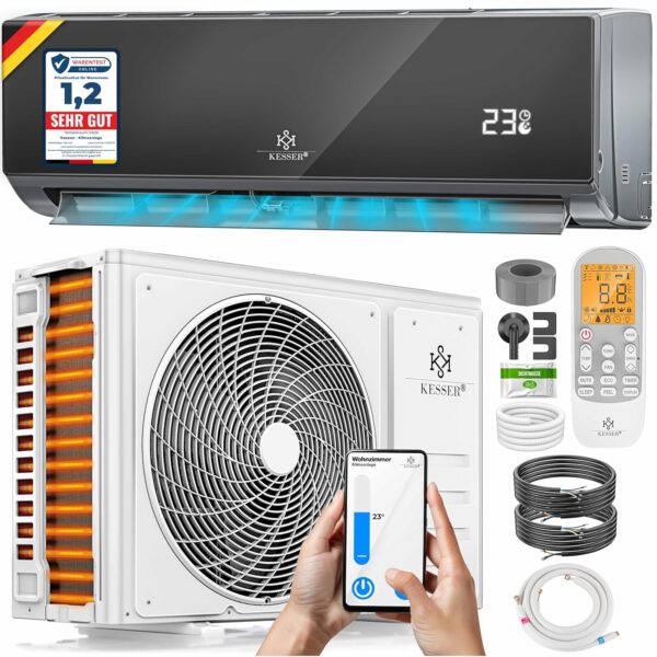 **KESSER® Split Klimaanlage – WiFi/App, 9000 BTU, R32 Kältemittel**