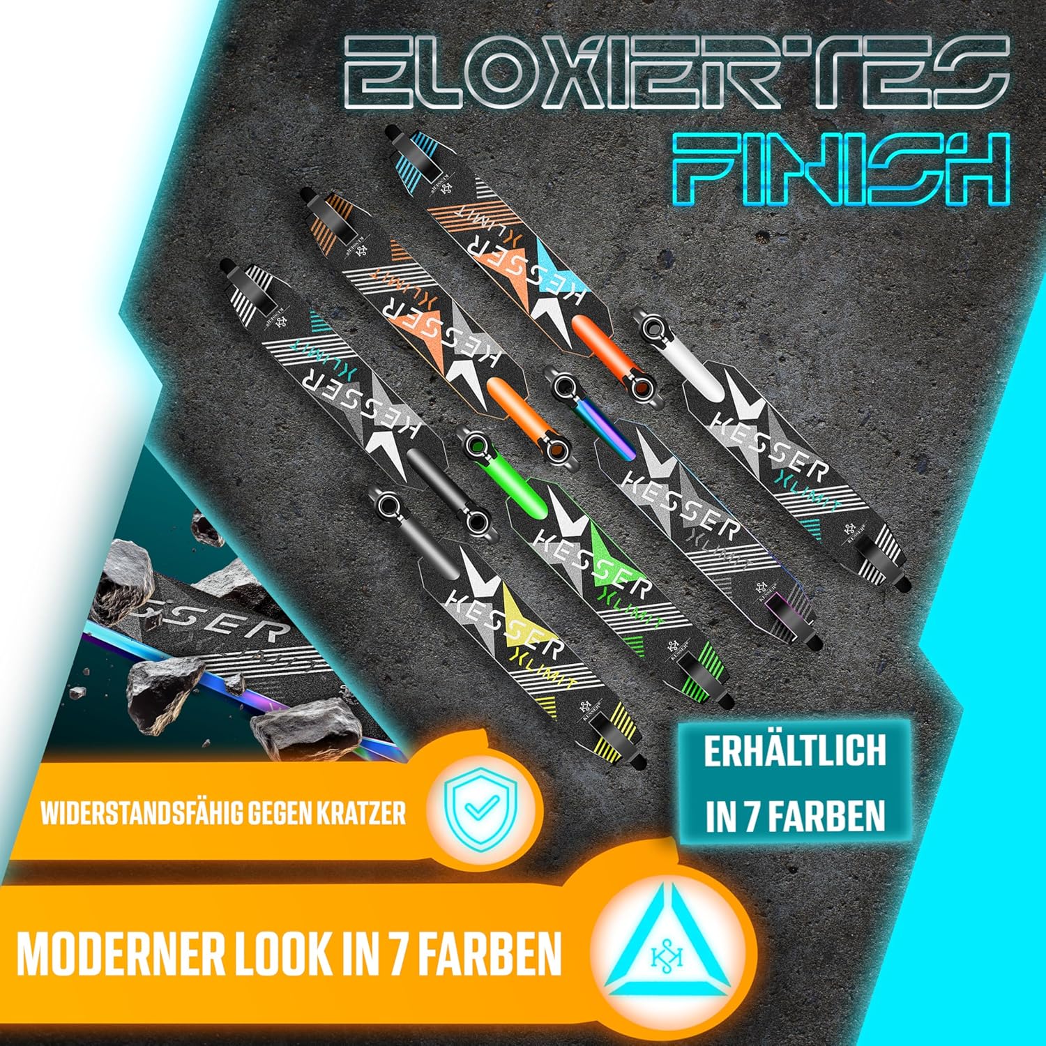 KESSER® Stunt Scooter – 360° Lenkung, ABEC‑9 Kugellager, 100 mm PU‑Räder
