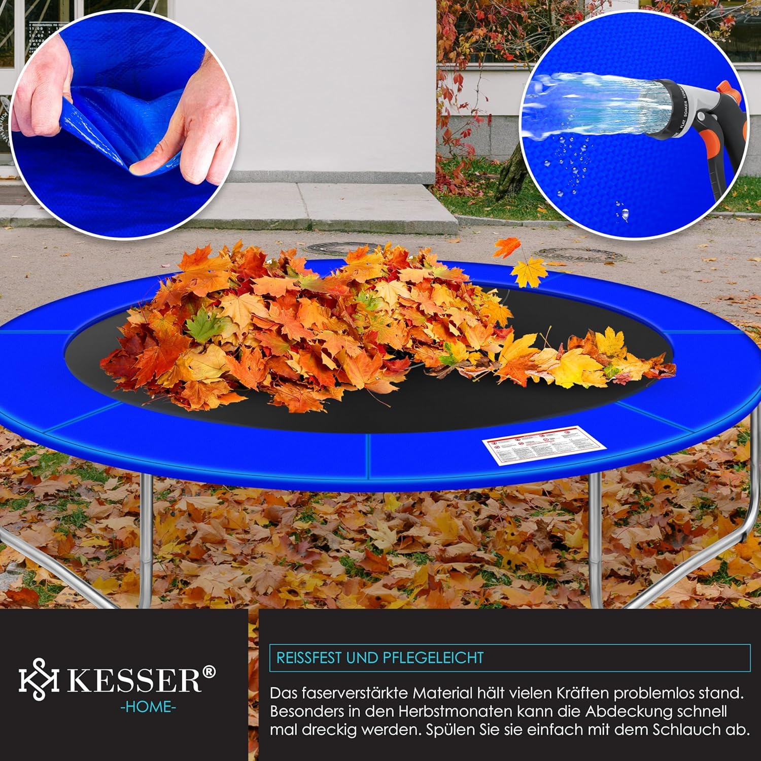 KESSER® Trampolin‑Randabdeckung 30 cm, UV‑beständig, reißfest, passend für Ø 244‑426 cm inkl. Beachball